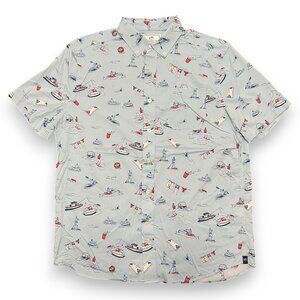 Southern Tide Men's Lake Theme Button Up Shirt Size Medium